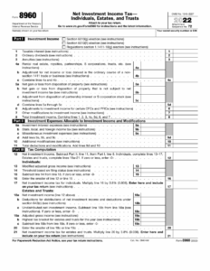 IRS Form 8960 2022 Fill Out Sign Online And Download Fillable PDF