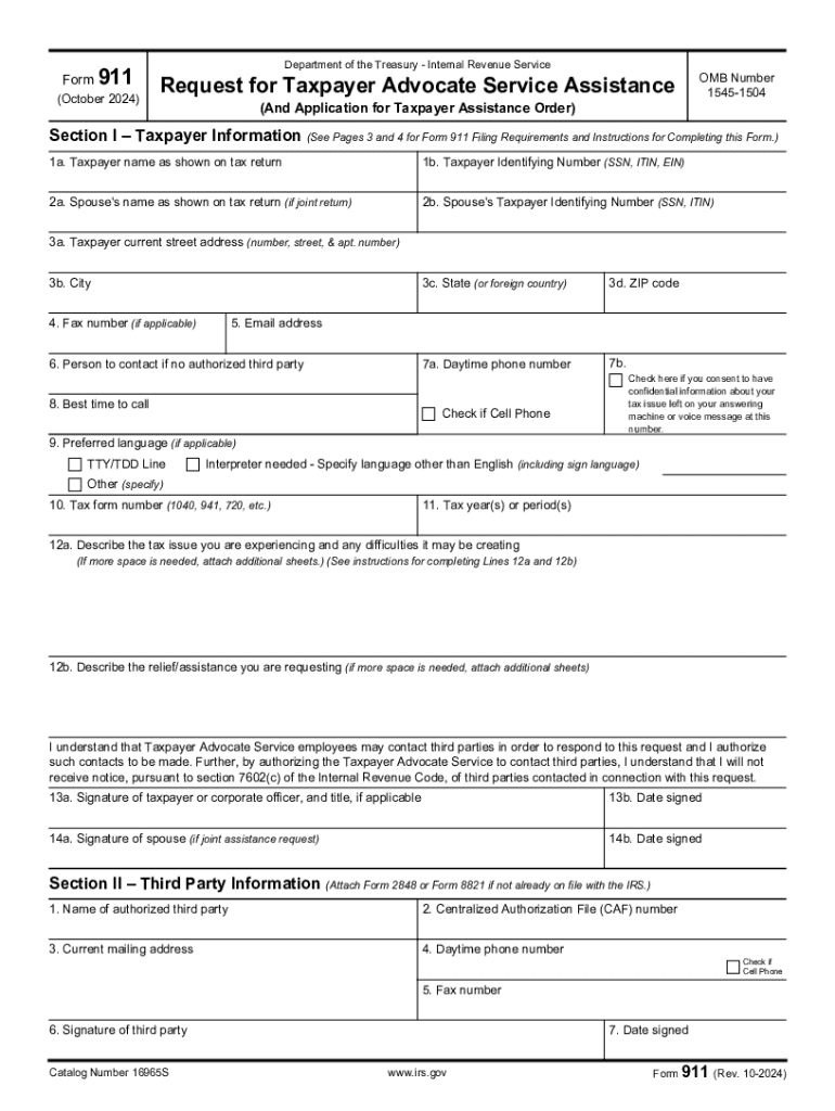 Irs Form 911 Fill Out Sign Online DocHub