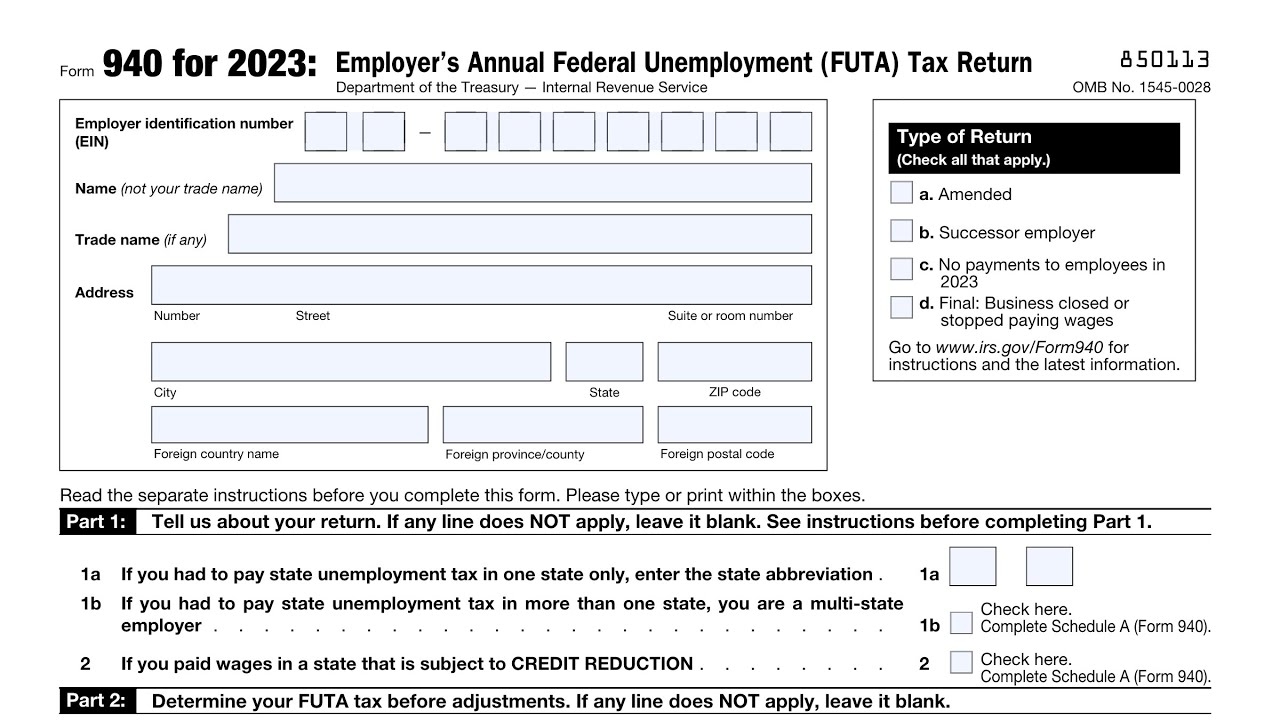 IRS Form 940 Walkthrough Employer 39 s Annual Federal Unemployment FUTA 
