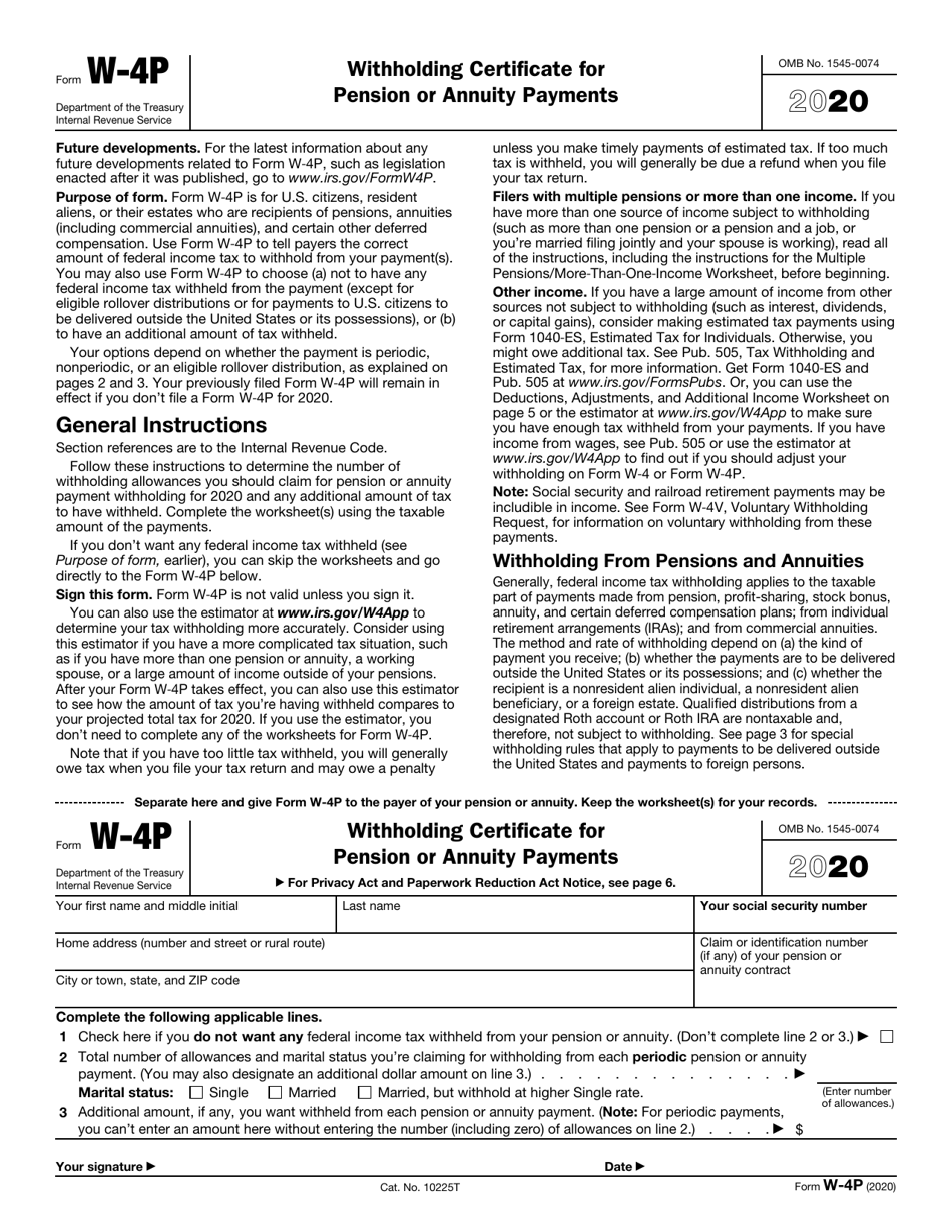 IRS Form W 4P Download Fillable PDF Or Fill Online Withholding 