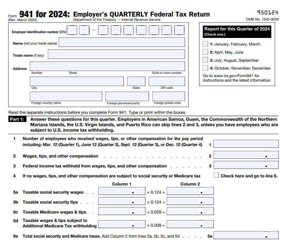 IRS Introduces New Changes To Form 941 For 2024 Tax1099 Blog