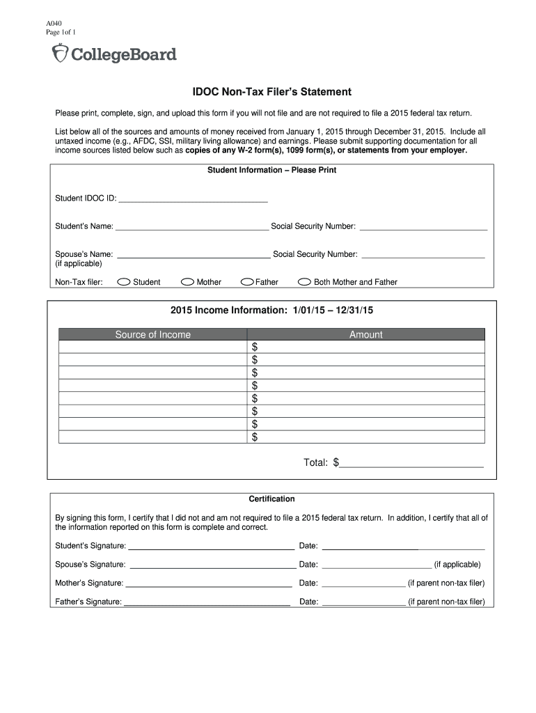 Irs Non Filers Form Pdf Fill Online Printable Fillable Blank