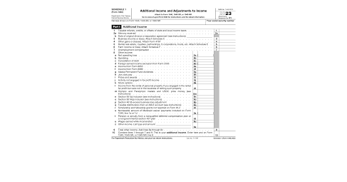 IRS Releases Updated Schedule 1 Tax Form And Instructions For 2023 And IRS Releases Updated Schedule 1 Tax Form And Instructions For 2023 And