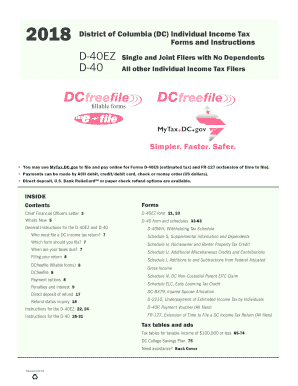 IRS Washington DC Form D 40EZ PdfFiller