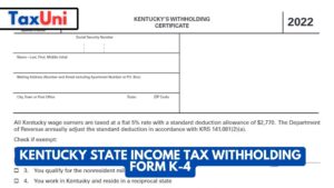Kentucky State Income Tax Withholding Form K 4 2024 2025