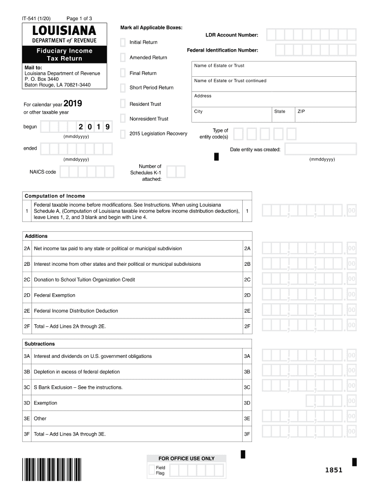 Louisiana Income Tax Form Fill Online Printable Fillable Blank 