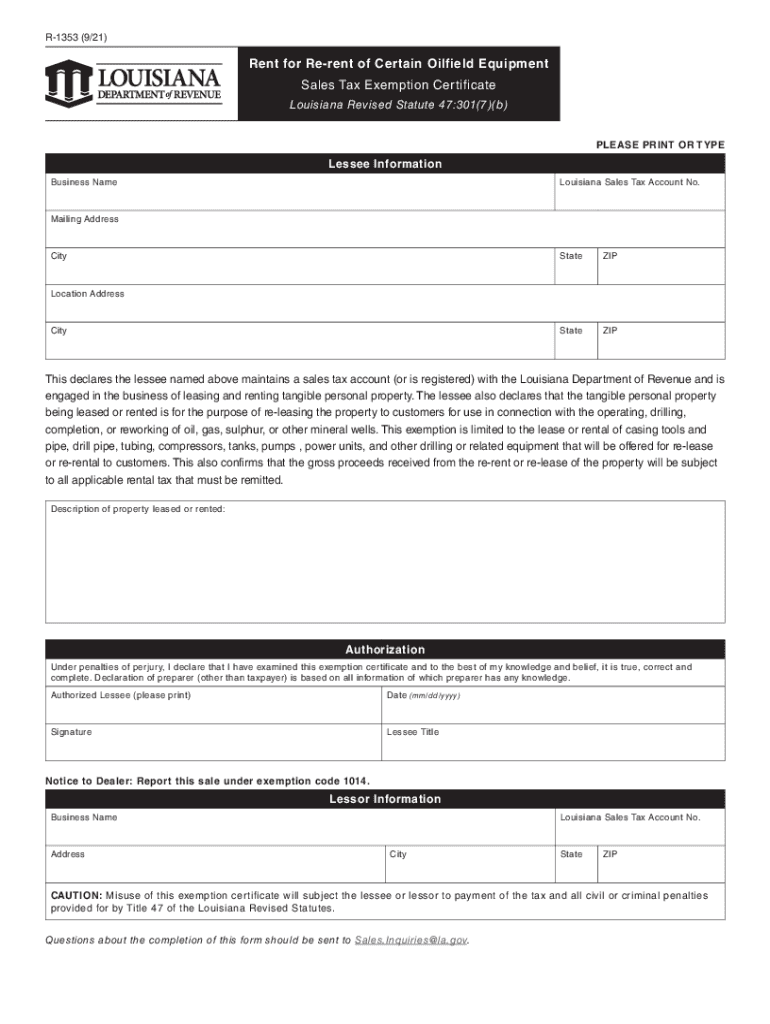 Louisiana Sales Tax Exemption Form Pdf Fill Out Sign Online DocHub
