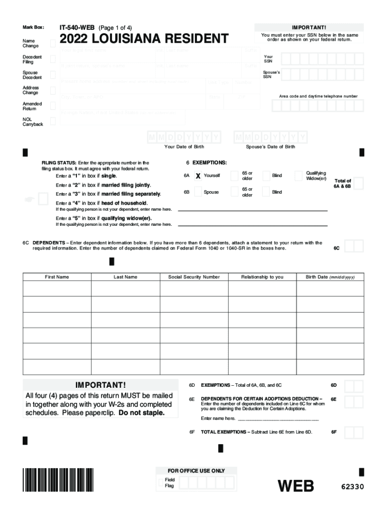 Louisiana State Tax 2022 2025 Form Fill Out And Sign Printable PDF 