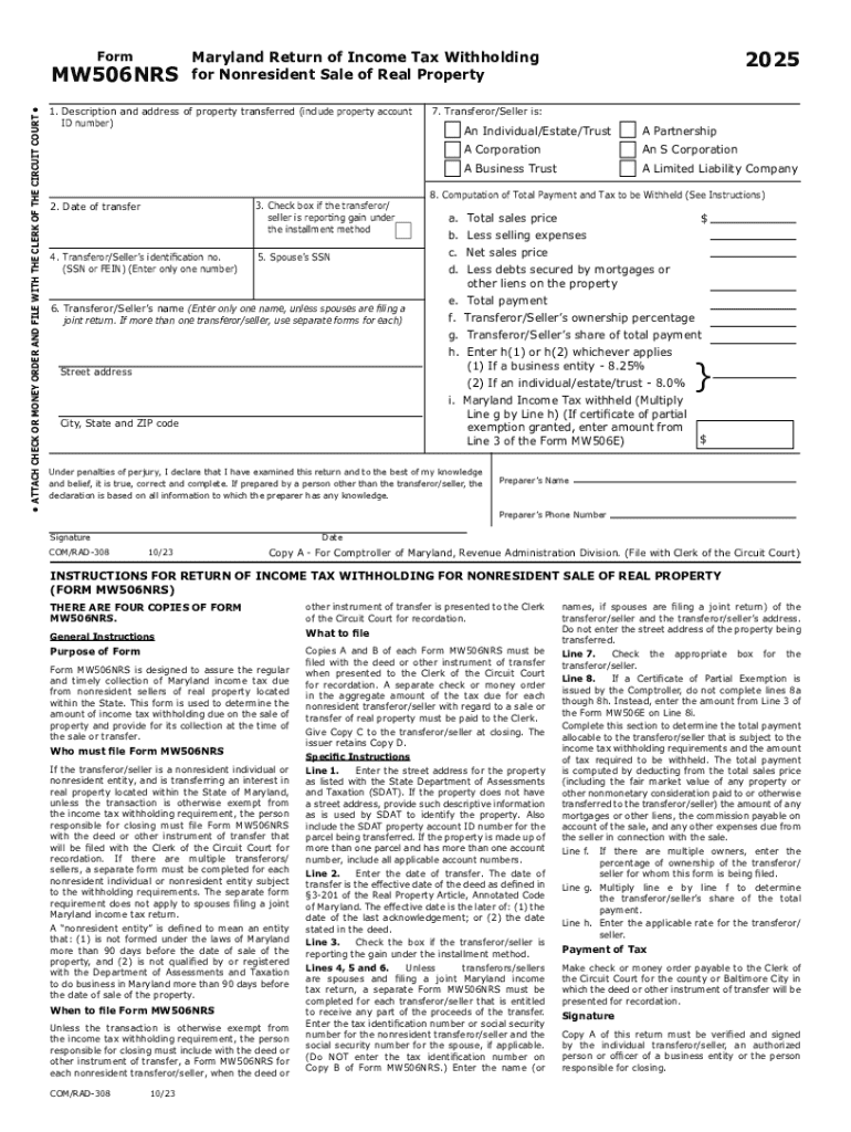 Maryland Form Mw506nrs Fill Out Sign Online DocHub