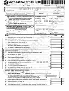 Maryland State Tax Fillable Form Printable Forms Free Online