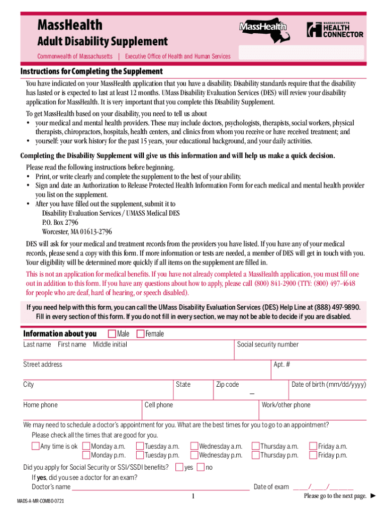 Masshealth Renewal Form Fill Out Sign Online DocHub