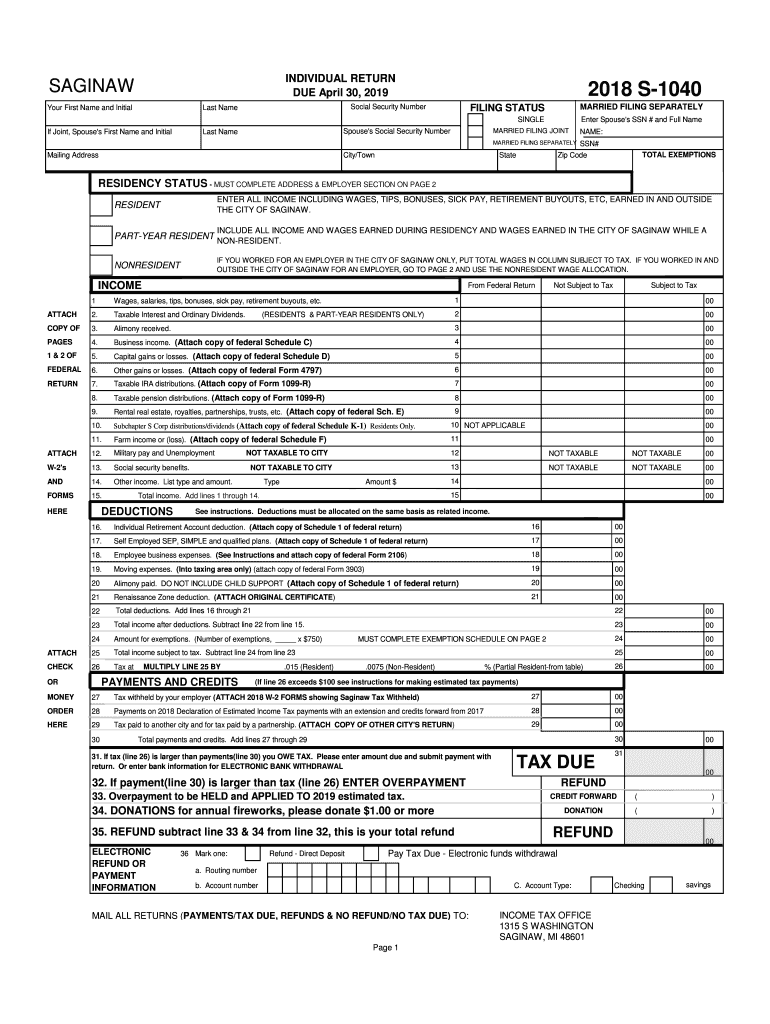 Mi S1040 Form Fill Out Sign Online DocHub