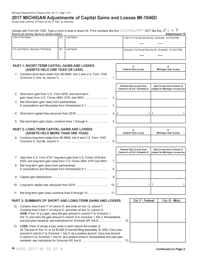 Michigan MI 1040 Individual Income Tax State Of Michigan Fill Out And