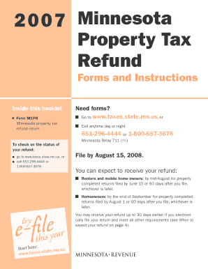 Minnesota Property Tax Refund Revenue State Mn Form Fill Out And Sign 