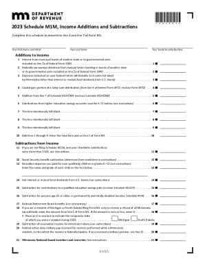 Minnesota Tax Form M1M Fill And Sign Printable Template Online