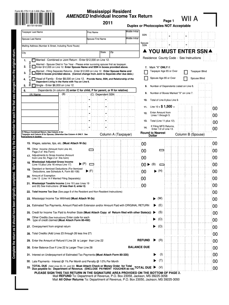 Mississippi Income Tax Return Fill Out Sign Online DocHub