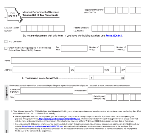 Missouri W 2 Form Filing Requirements For The 2024 Tax Year
