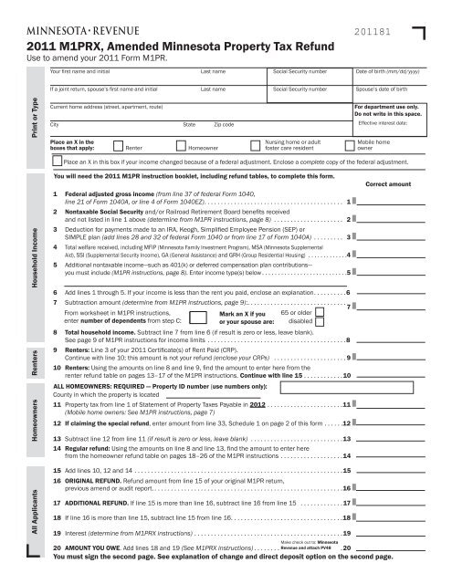 Mn Property Tax Refund Form 2023 Printable Forms Free Online