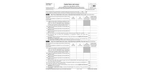 New IRS Schedule D Tax Form Instructions And Printable Forms For 2023 
