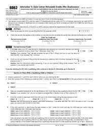 New IRS Tax Form 8862 And Instructions For 2023 And 2024 Announced By New IRS Tax Form 8862 And Instructions For 2023 And 2024 Announced By