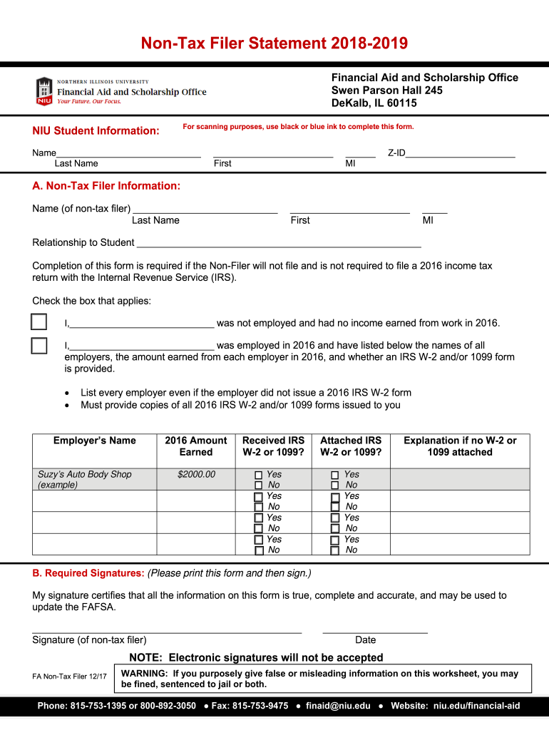 Non Tax Filer Statement Fill Out And Sign Printable PDF Template Non Tax Filer Statement Fill Out And Sign Printable PDF Template