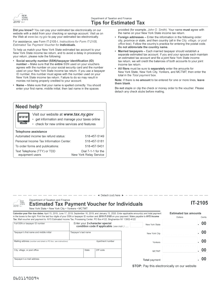 Ny Estimated Tax 2019 2025 Form Fill Out And Sign Printable PDF 