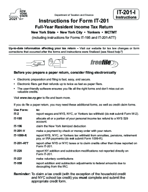 NY IT 201 I 2021 2025 Fill And Sign Printable Template Online