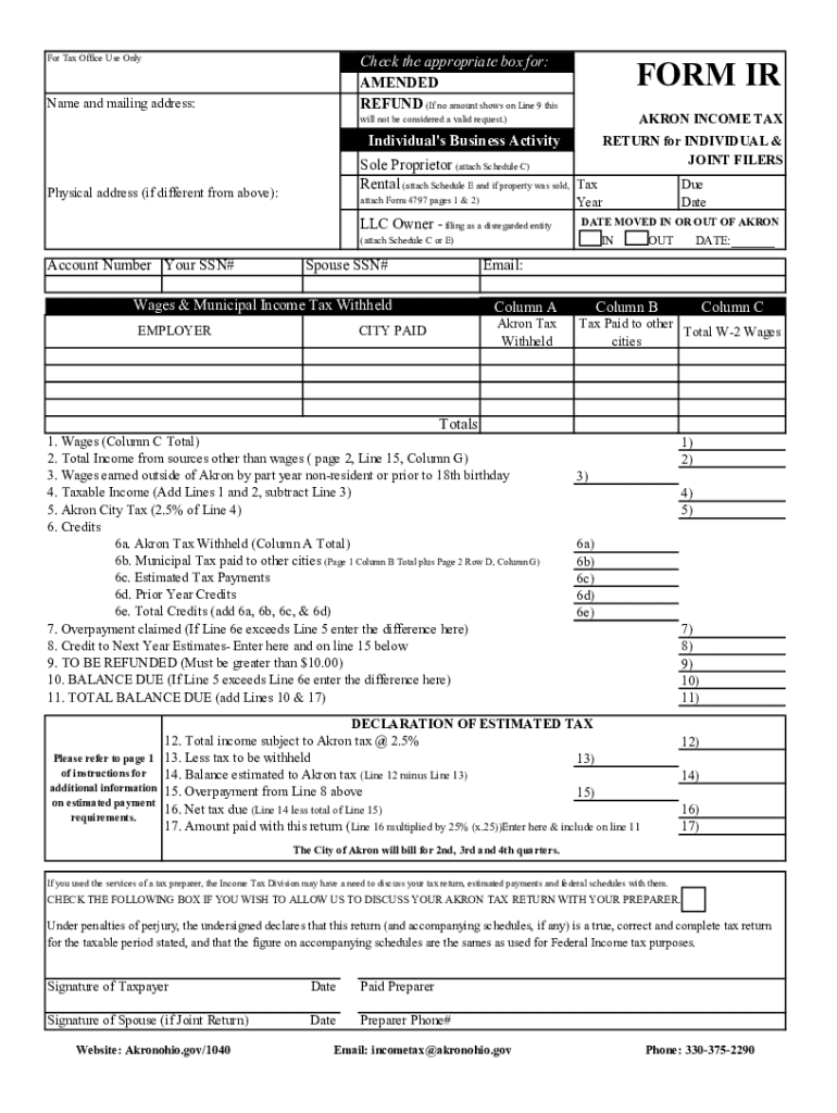 Ohio Income Tax Return Form Fill Out Sign Online DocHub