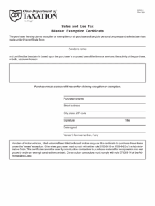 Ohio Tax Exempt Form Pdf Fill Online Printable Fillable Blank