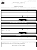 Pa Local Earned Income Tax Residency Certification Form Printable Pdf 