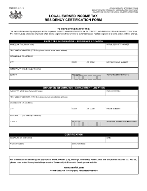 Pennsylvania Local Income Tax Form Fill And Sign Printable Template 