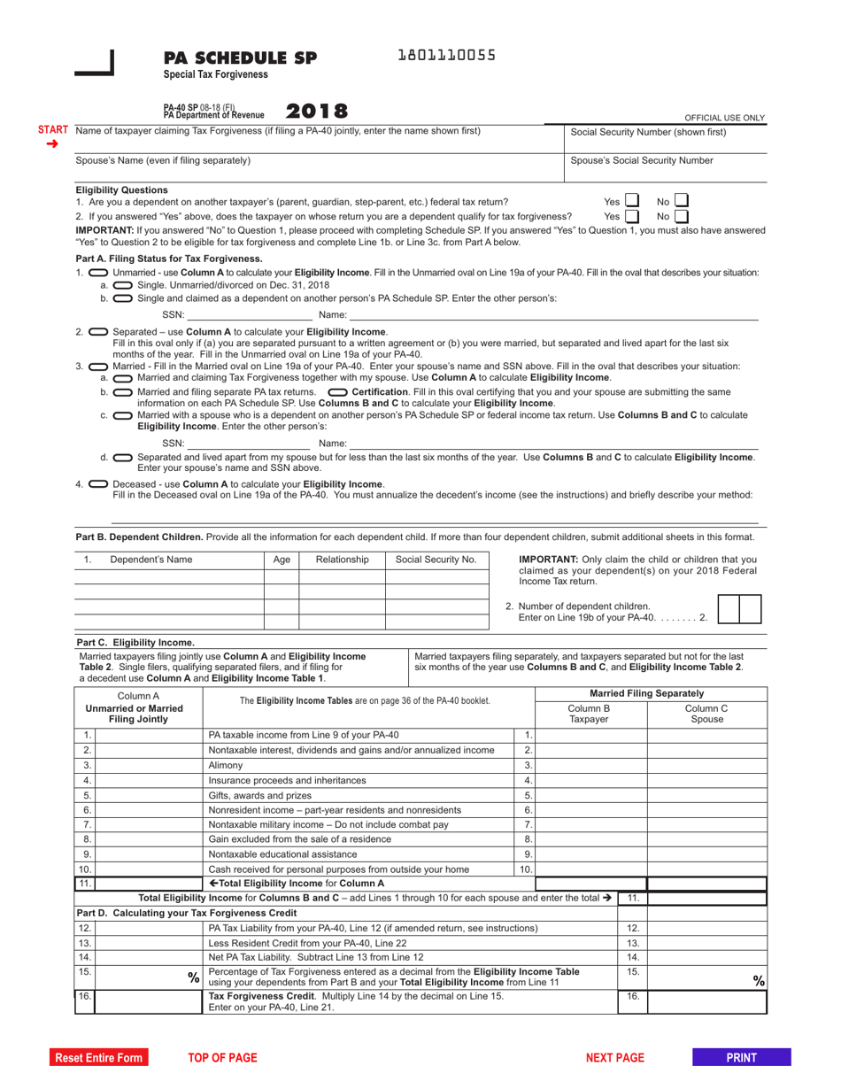 Pennsylvania State Fillable Tax Forms Printable Forms Free Online