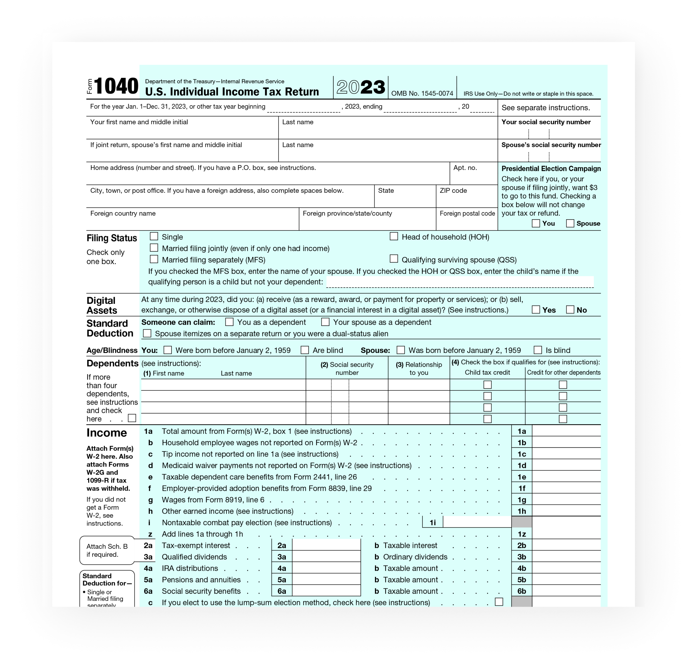 Printable Form 1040 For 2025 Korry Mildrid