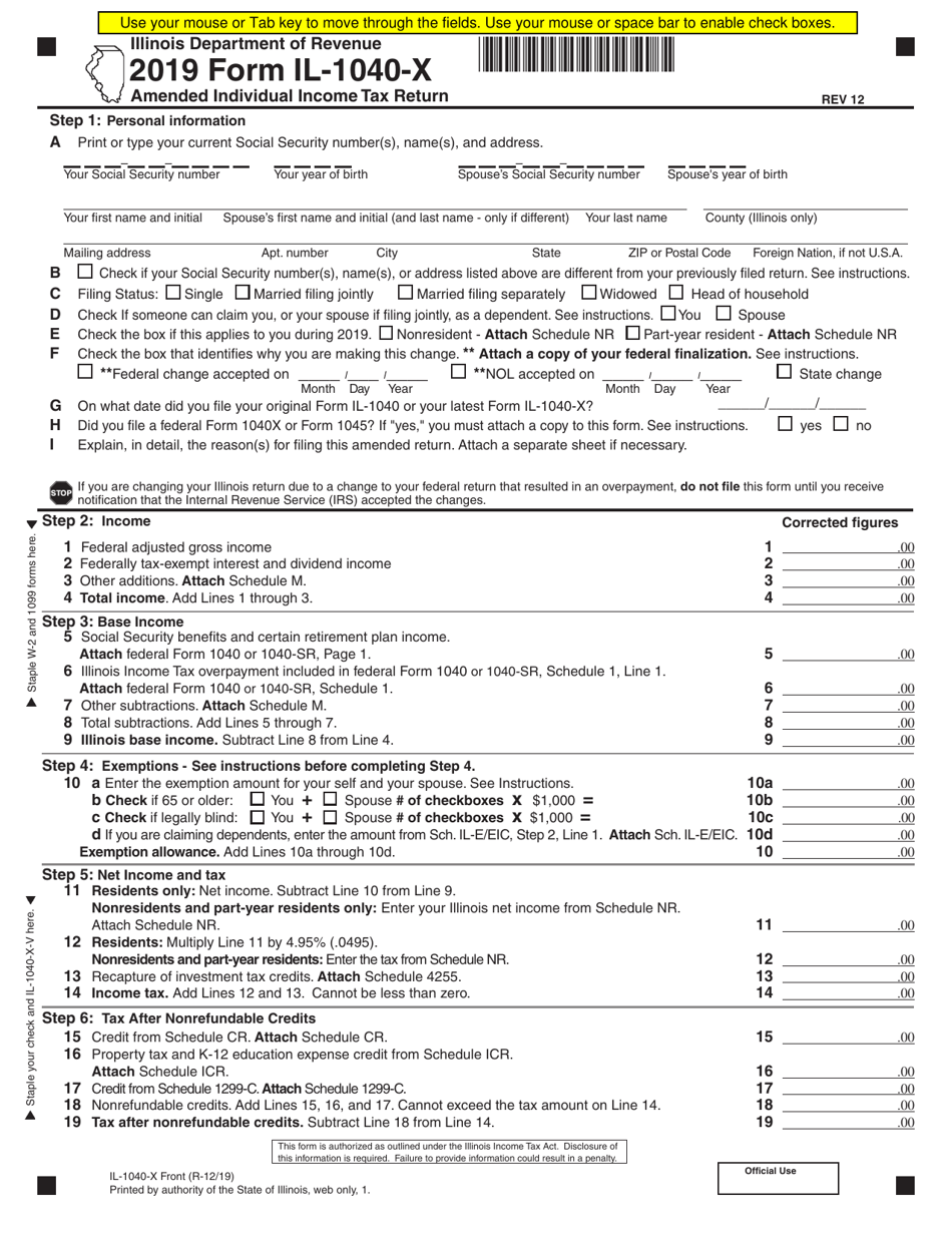 Printable Illinois Tax Forms Printable Forms Free Online