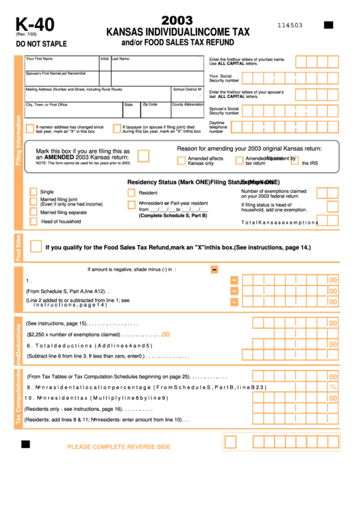 Printable Kansas Income Tax Forms Printable Forms Free Online