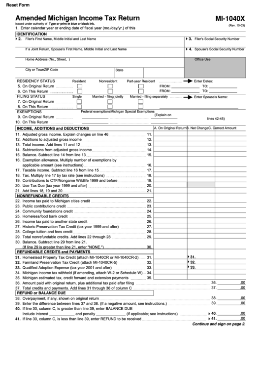 Printable Michigan Tax Forms Printable Forms Free Online