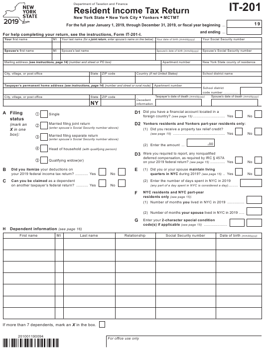 Printable Nys It 201 Form Printable Form 2024