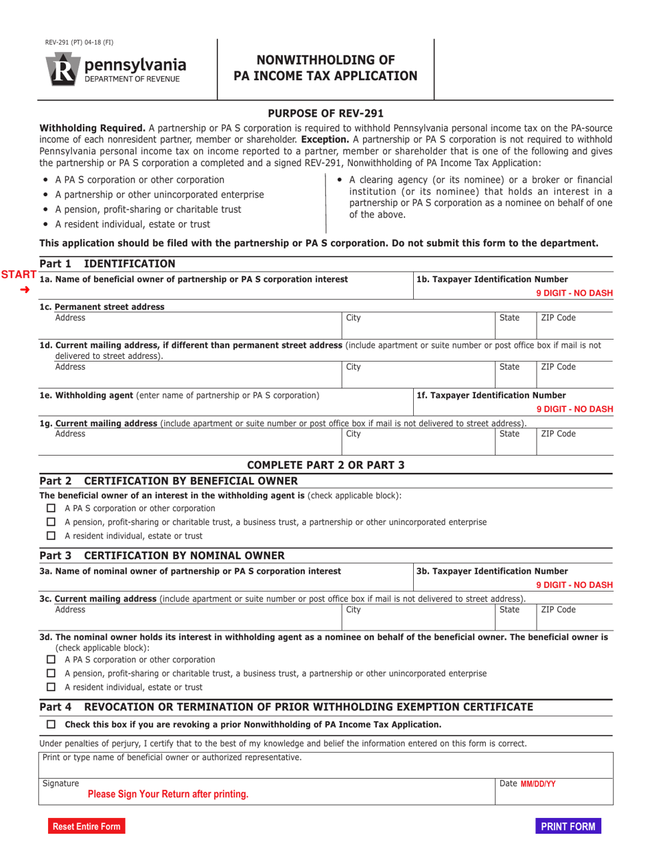 Printable Pa Tax Forms