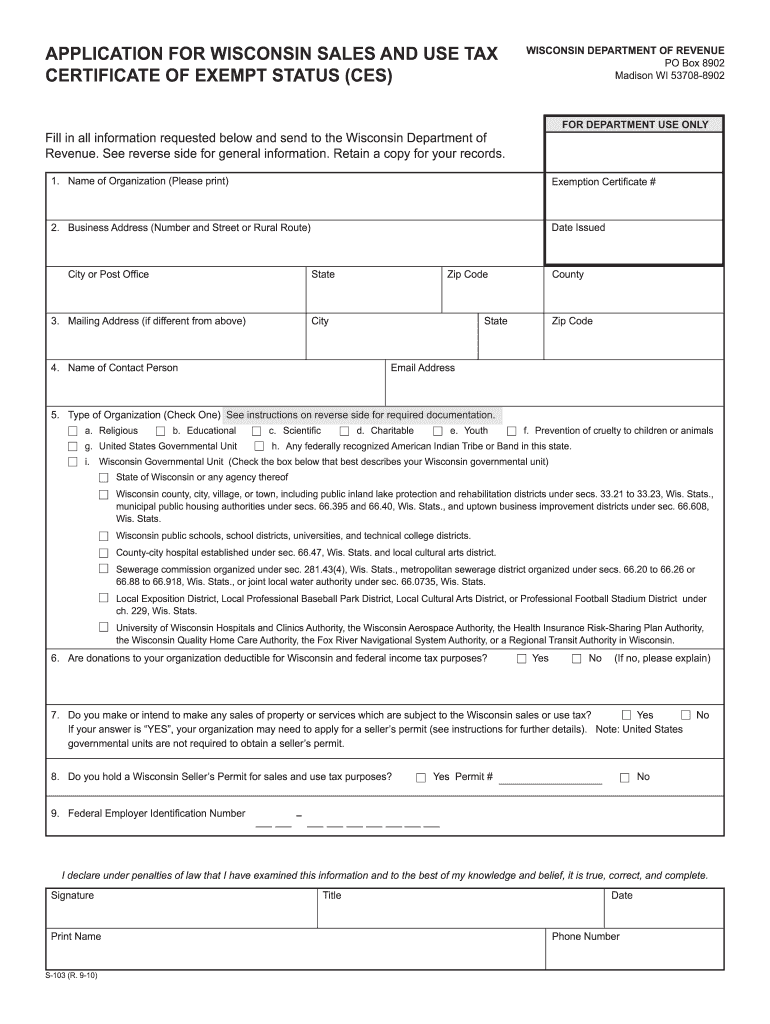 Printable Tax Exempt Form For Wisconsin Fill Out Sign Online DocHub