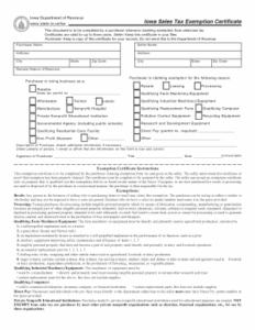 Printable Tax Exempt Form Iowa Fill And Sign Printable Template Online