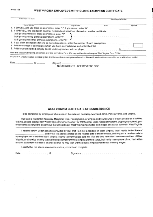 Printable Wv Tax Exempt Form Printable Forms Free Online