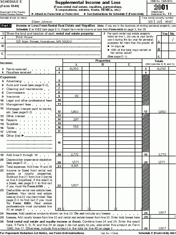 Publication 527 Residential Rental Property How To Report Rental 