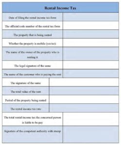 Rental Income Tax Form Editable PDF Forms