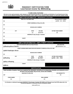 Residency Certification Form Fill Online Printable Fillable Blank 