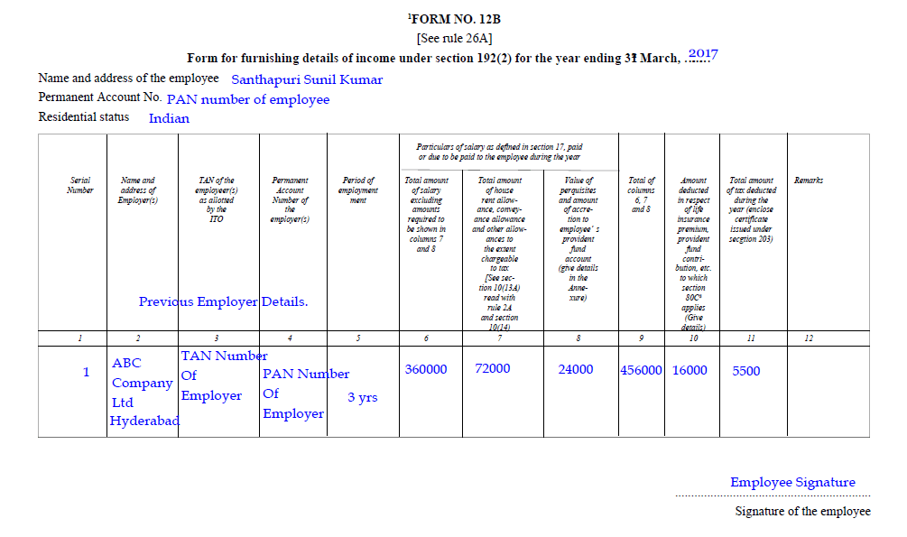 Sample Filled Form 12B And How To Fill Form 12B