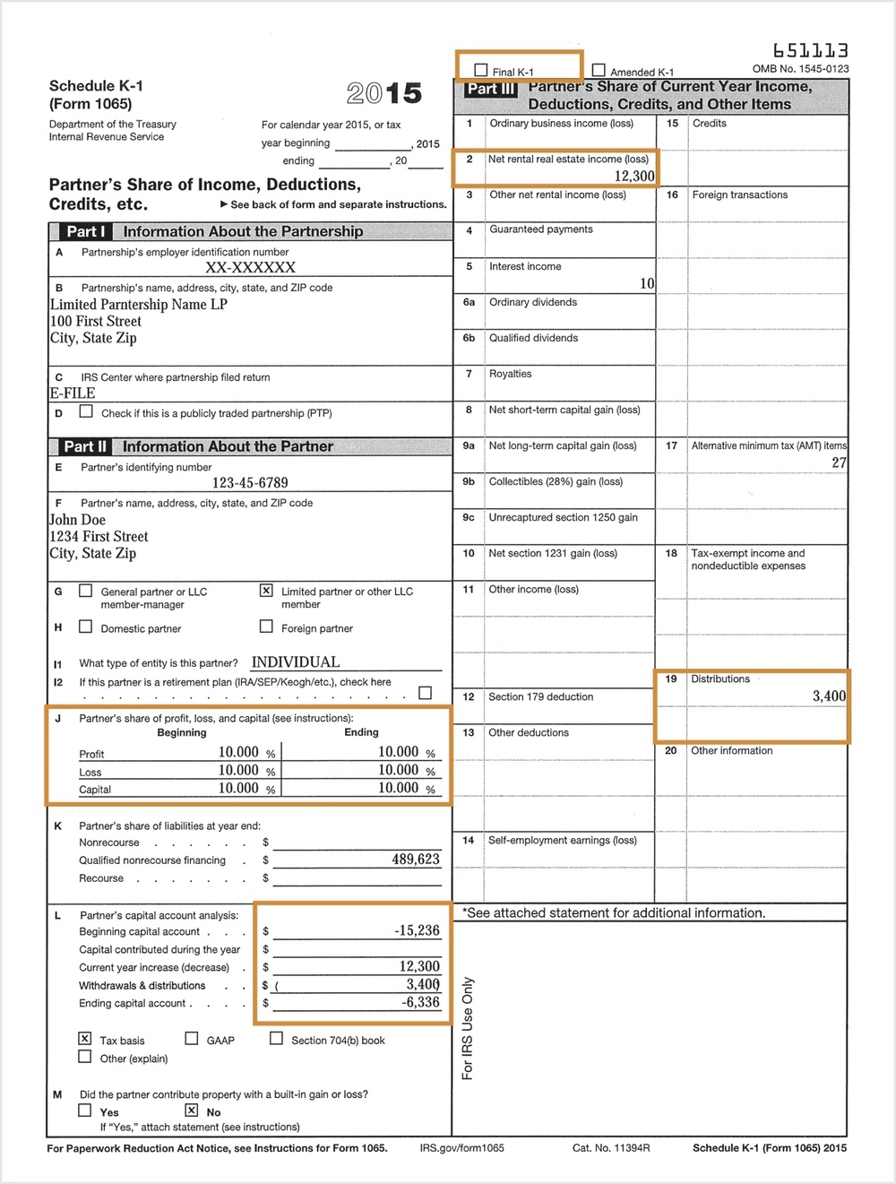 Schedule K 1 1065 Tax Form Guide LP Equity Schedule K 1 1065 Tax Form Guide LP Equity