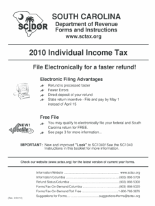 SOUTH CAROLINA Individual Income Tax Fill Out And Sign Printable PDF