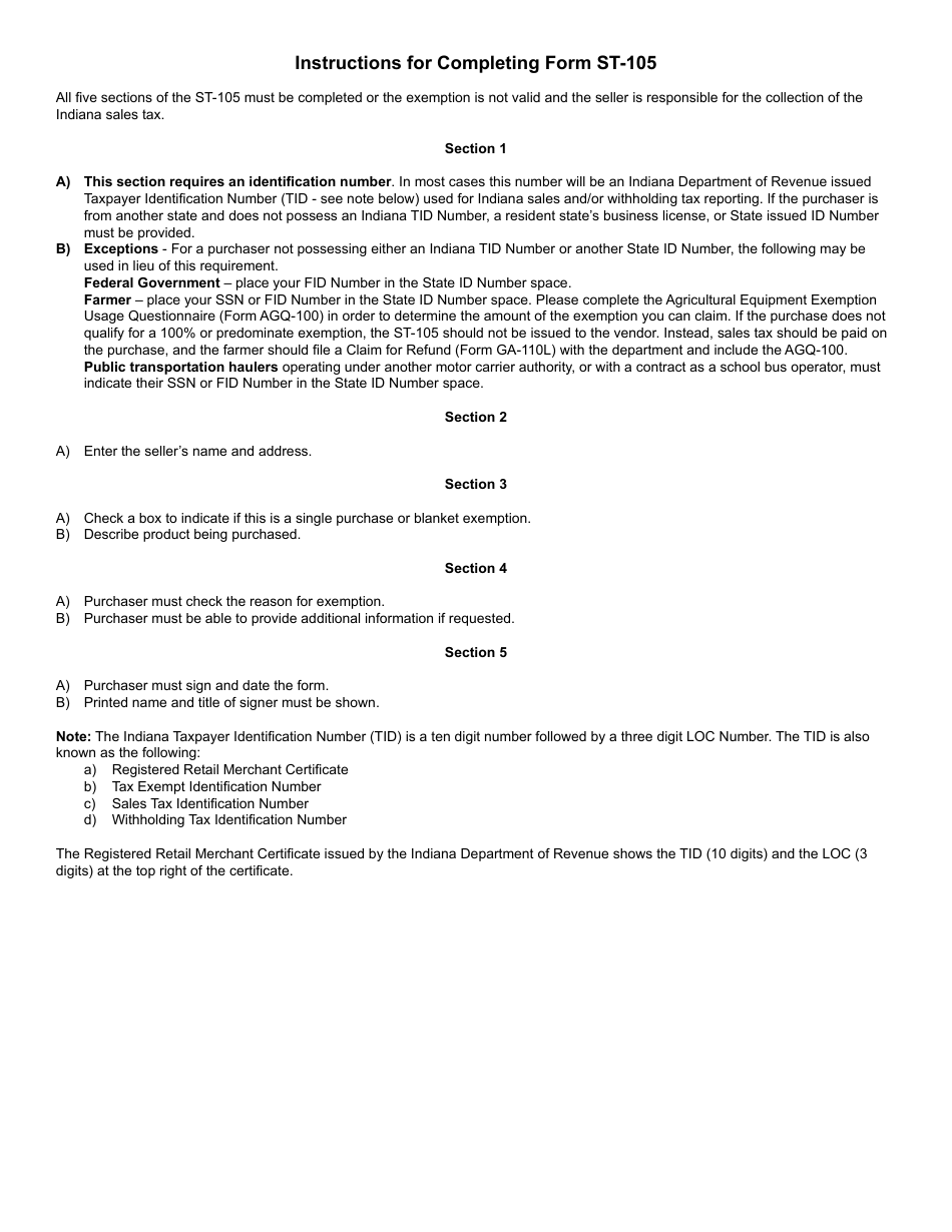 State Form 49065 ST 105 Download Fillable PDF Or Fill Online General 