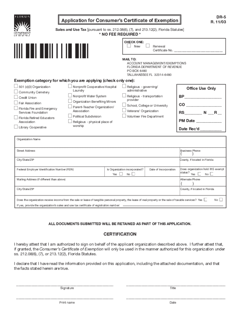 Tax Exempt Form Florida Fill Out Sign Online DocHub