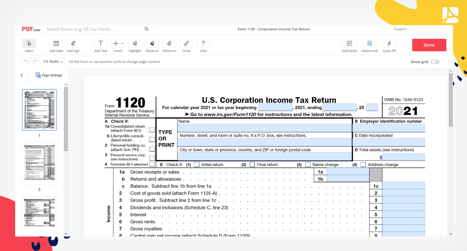 Tax Form 1120 2022